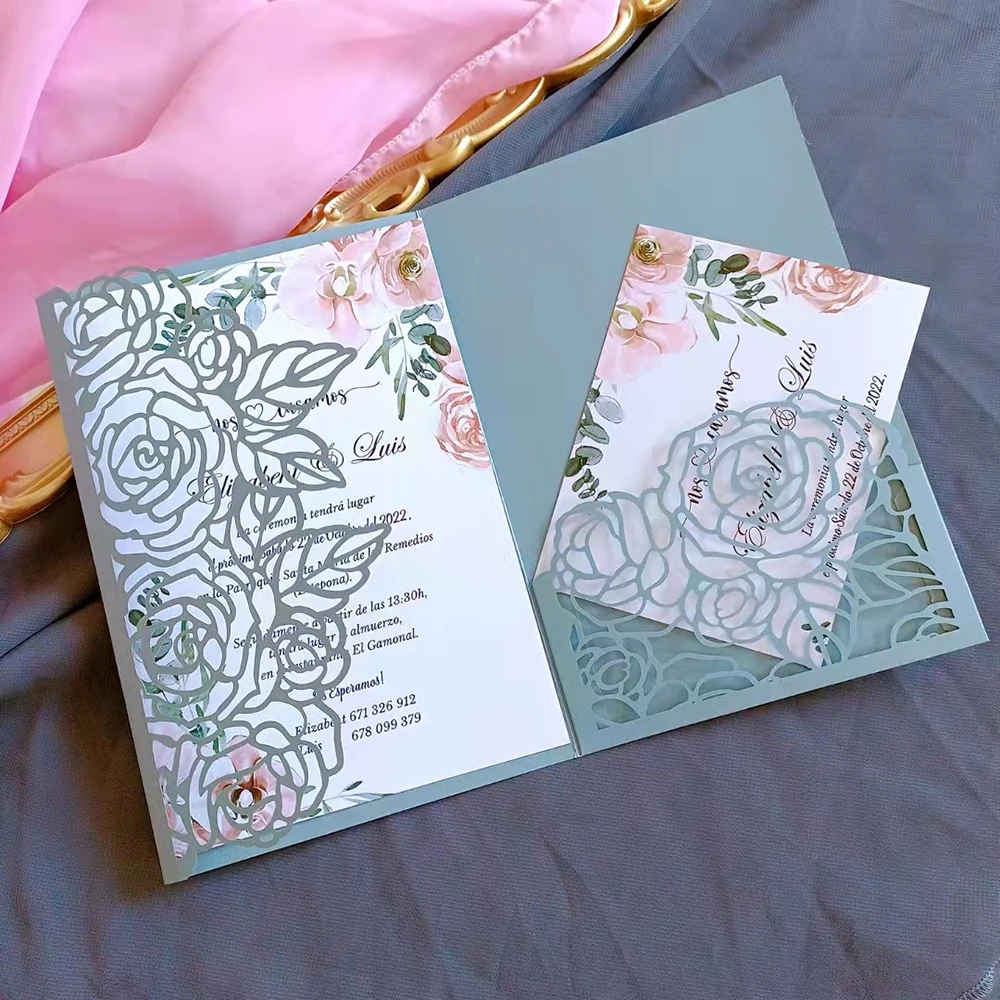 総代理店 パーソナライズされた印刷された結婚式の招待状 新しいスタイル 白いパターン 光沢のあるレーザーカットの光沢のあるパターン 50ユニット オンラインストア入荷 Zuviuslifesciences In