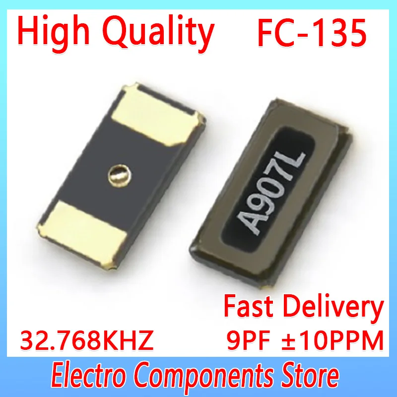 FC-135 2Pin 3215 32.768KHZ 9PF &plusmn;10PPM Passive Patch Crystal Oscillator 32.768K 3.2*1.5mm SMD Quartz Crystal Resonator 32768