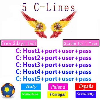 

Europe Spain new CCcams 5 Line 1 Year Cline Server for Satellite TV Receiver For DVB S2 set top BOX FREESAT V7S HD V8 NOVA