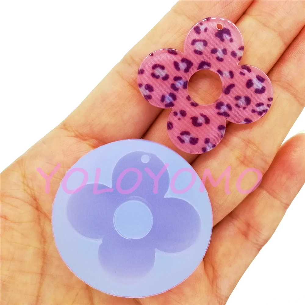 

B422YL 28.6mm Fancy Earrings Silicone Mold Resin Art Necklace Pendant Making Clay Craft Fondant Cake Decoration Chocolate DIY