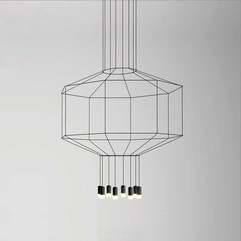 

Nordic vibia Line Geometric Led Pendant Light Wireflow design hanging pendant lamp industrial Wires Adjustable Lustres luminaria