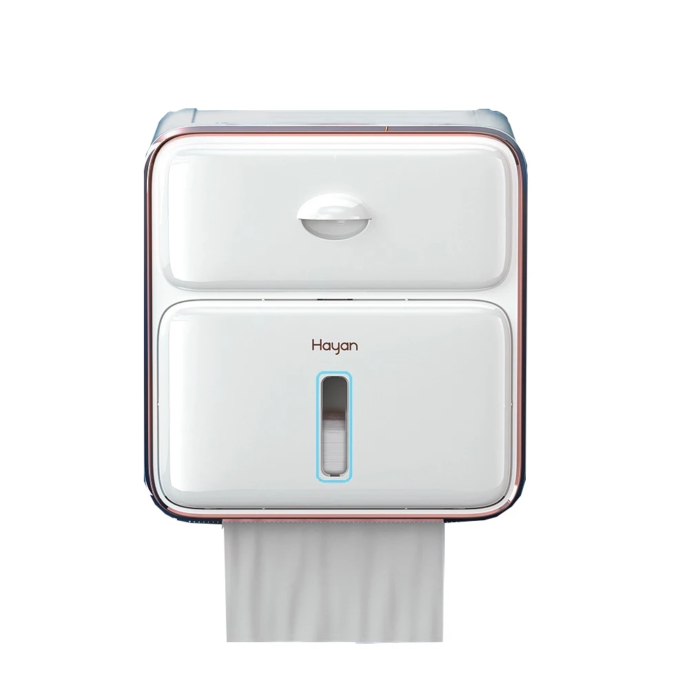 100 Waterproof Bathroom Paper Holder Multifunction Toilet Tissue Box With Drawer Free Punching