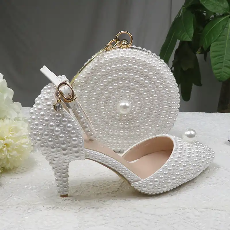 ivory shoes and bag