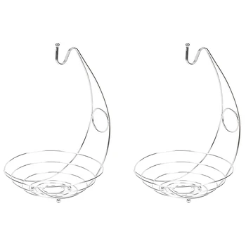

Fruit Bowl with Banana Hanger,Wire Display Fruit Bowl Basket with Banana Hanging Hanger Tree Hook(2 Pack)