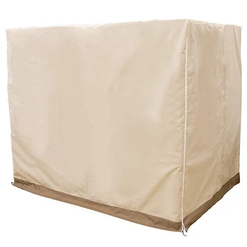 

Outdoor Swing Cover Terrace Garden Hammock Glider Cover Durable Waterproof Outdoor Furniture Cover (3 Seats, Beige)