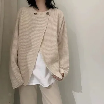 

2020 New Arrival Simple Solid Elegant Fashion Single Button Janpan Style Sweater Shirt for Ladies Simple Basic Sweater 2020