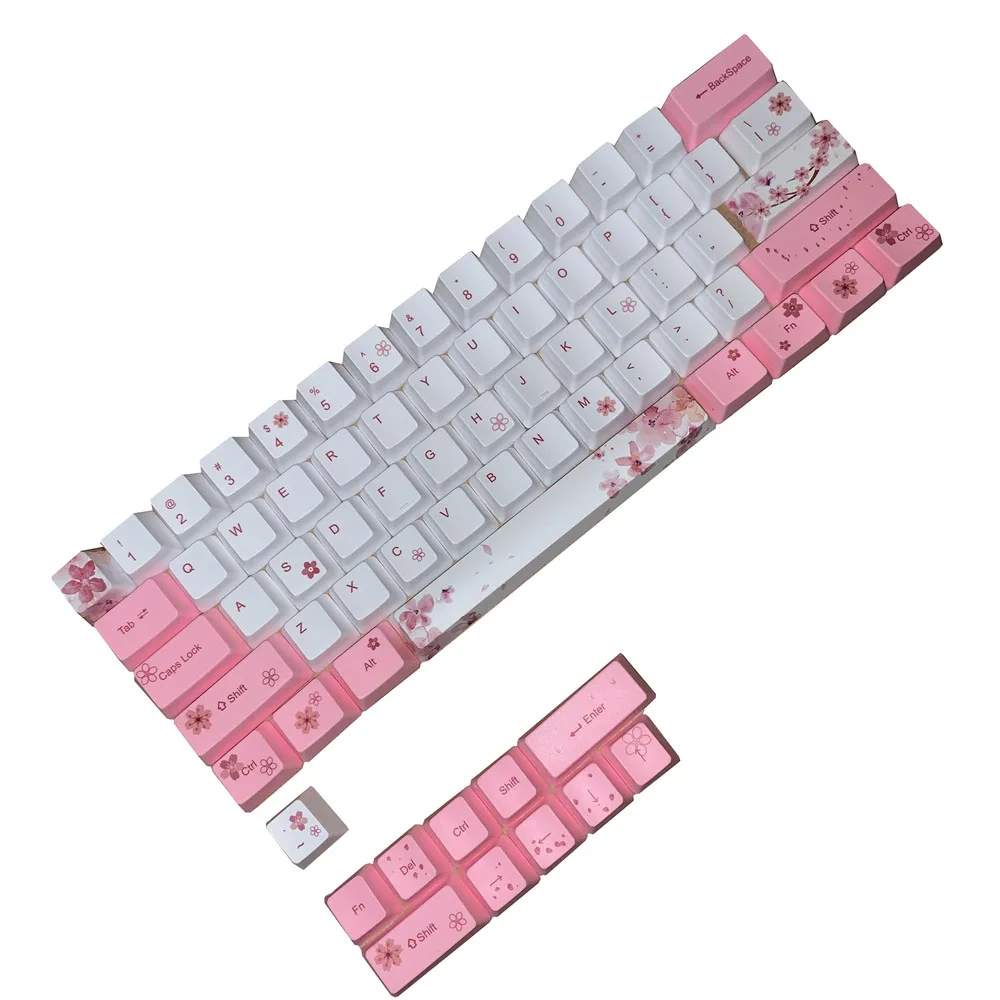 Sakura Keycap 60% PBT OEM Keycap набор Mechanische Toetsenbord keycap для GH60 RK61/ALT61/Annie/poker keycap GK61 GK64