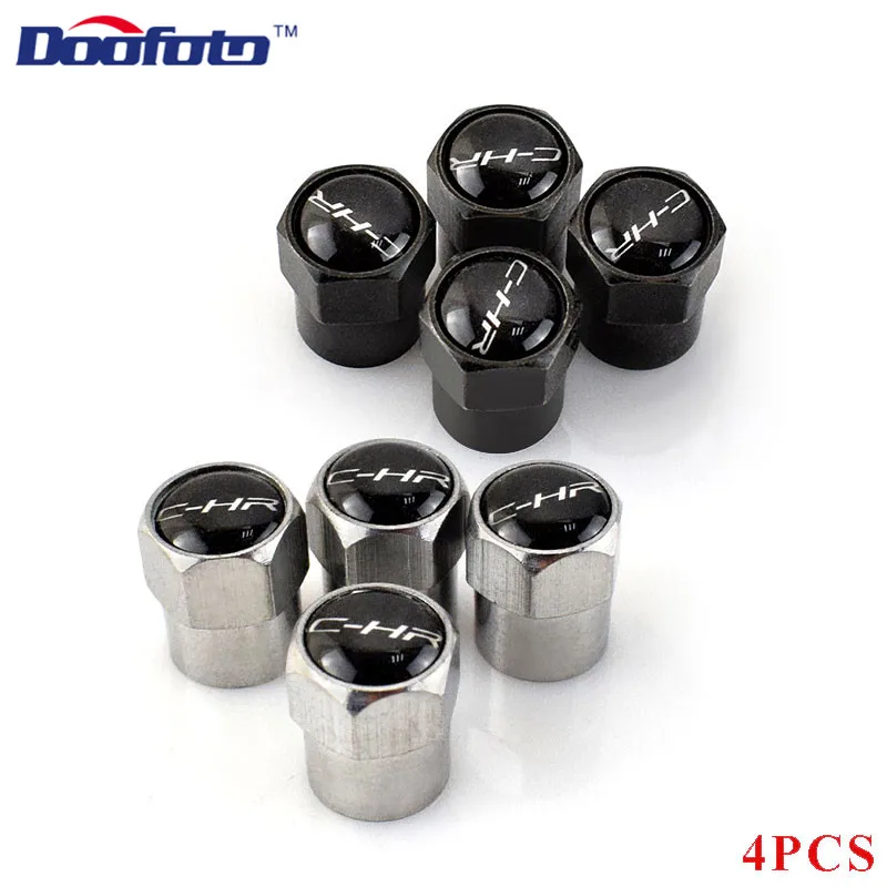 

Doofoto 4x Car Wheel Valve Caps Tire Tyre Stem Cover For Toyota C-HR Corolla RAV4 Avensis t25 Auris Camry Accessories Styling