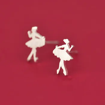 

Fashion Prevent Allergy Ballet Girl Stud Earrings for Women Wedding Earrings Jewelry Accessories Brincos eh419