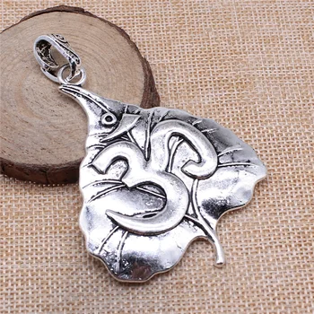 

Wecharms 4pcs 74x56mm Charms Large Bodhi Leaf Om Yoga Symbol Antique Silver Color Pendant Charms For Jewelry Making