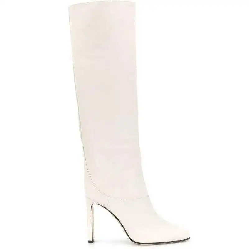 white ASUMER/модные сапоги до колена размера плюс 34-43 осенне-зимние сапоги без застежки с квадратным носком Элегантные женские осенне-зимние сапоги для выпускного - Цвет: white