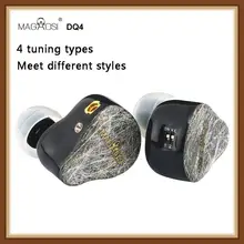 MAGAOSI DQ4 2BA 2DD Hybrid Earphone In Ear Hifi Monitor DJ Studio Noise Cancelling Music Earbuds MMCX Audiophile Earphones