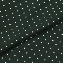 Мини Белый горошек печать на черном хлопчатобумажная ткань с вискозой закрученная вискозная ткань геометрический дизайн 200 г/метр, RCT017