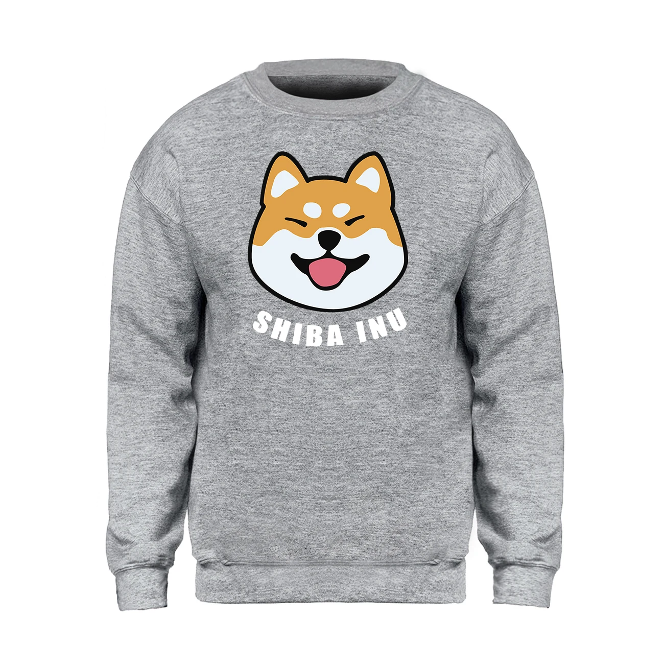 Shiba Inu Dog Cute Kawaii Sweatshirt Men Hoodie Crewneck Sweatshirts Winter Autumn Streetwear Smiling Smile Cartoon Sportswear