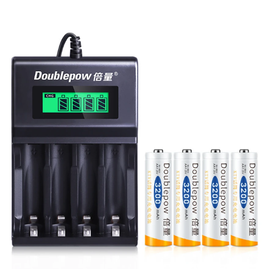 4 шт большой емкости 1 2 v 3200mAh AA Аккумуляторная батарея ni mh аккумуляторная +