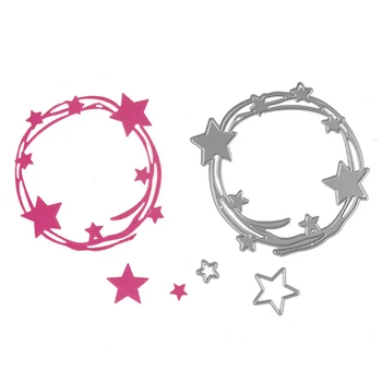 

10*9cm Star Circle Hot Stencil Sharp Metal stencils Practice DIY Scrapbooking Album Craft Drafting Supplies
