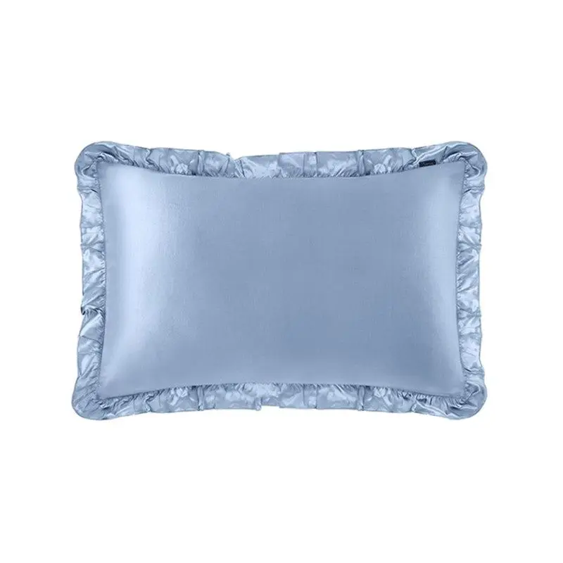 Pure Natural 100% 19 Momme Silk home pillow case cover for sleeping Pillowcase With Ruffle Trim Home Textile | Дом и сад