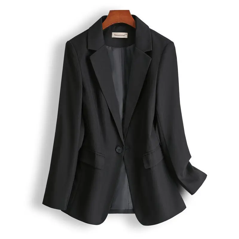 Autumn Blazer Women Coat 2021 New All-Match Slim Plus Size 7XL Suit Jacket Female Professional Wear | Женская одежда