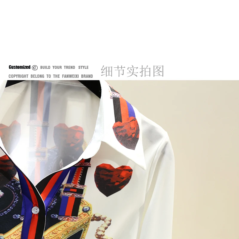 2022 Spring New Retro Print Blouse Women Lapel Shirt Woman Long Sleeve Shirt Tops Office Ladies All-match Blouuse Blusas Femme