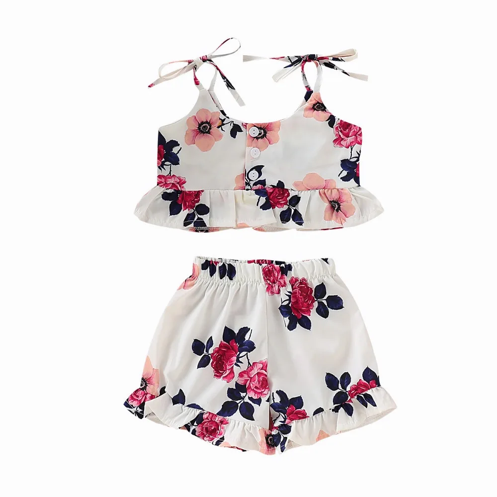 flowers baby girl clothes set kid outfit (4)