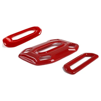 

3PCs Car Front Middle Rear Reading Light Panel Cover Decor Trim for 2018-2020 Jeep Wrangler JL JLU (Red)