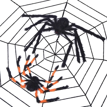 

Creativity Spider Web & Spider Halloween Fancy Dress Party Decoration Prop