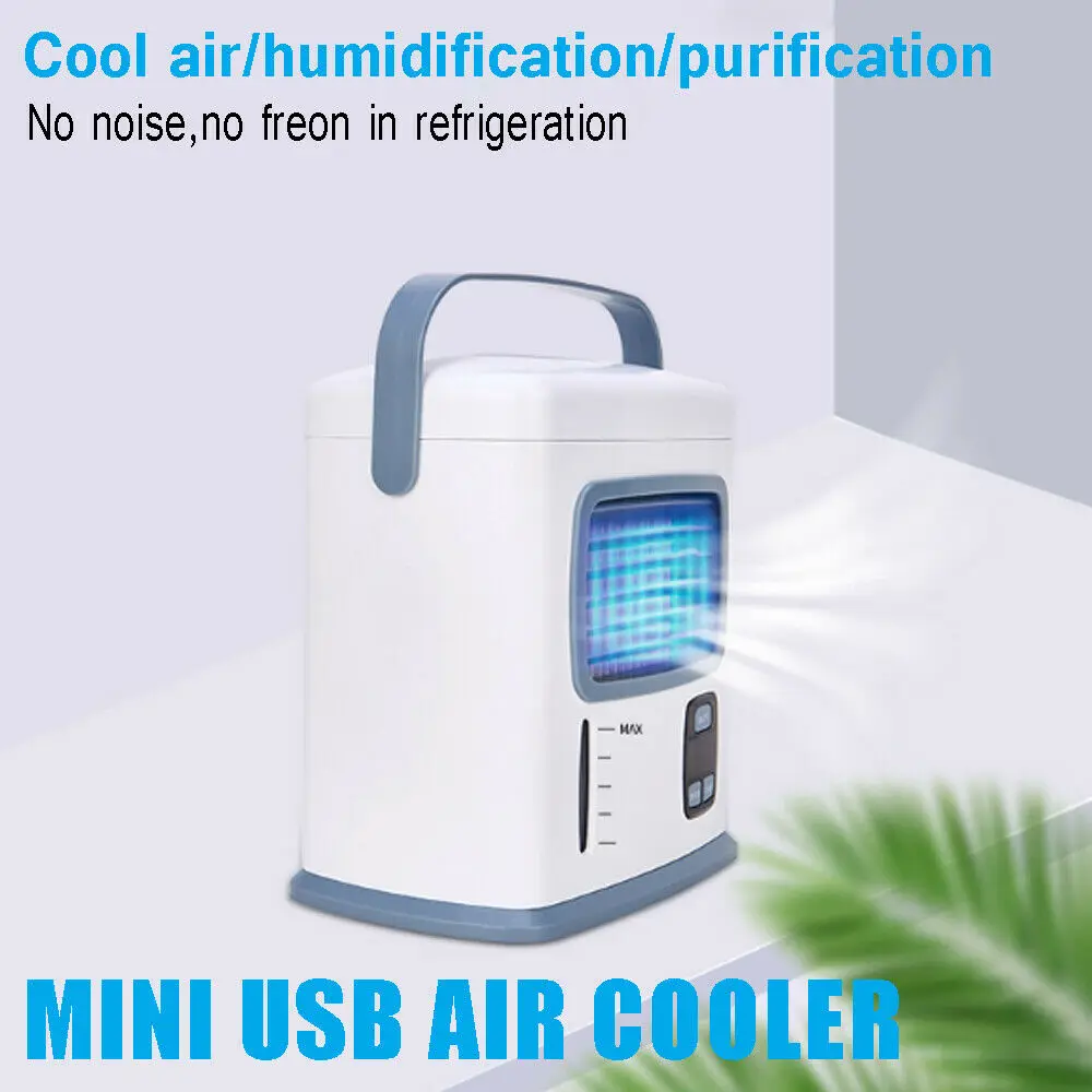 Portable USB Mini Air Conditioner Fan Cool Bedroom Desk Summer Cooling Cooler Cube Water Silent For Home Office | Компьютеры и офис