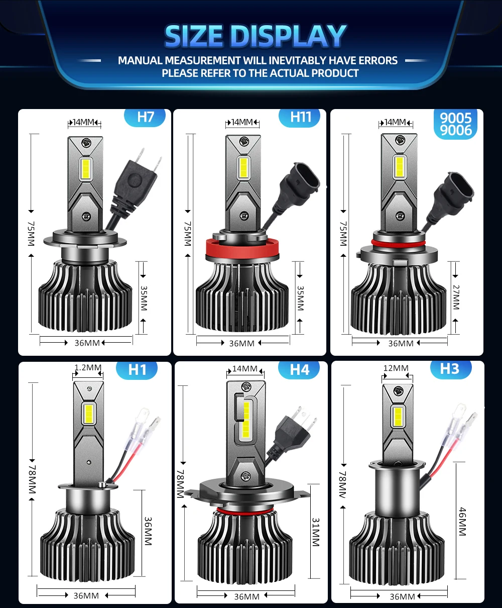 Canbus EMC Car LED Farol, Lâmpada Turbo