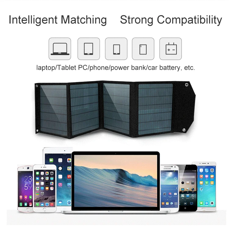 WARMSPACE 60 Вт/DC 18 В/USB 5 В складная солнечная панель водонепроницаемый портативный солнечный зарядное устройство для телефона power bank ноутбука планшета ПК