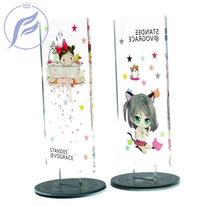 

1PC Customized 7cm Two Side Print Clear Acrylic Popular Anime Charm Stand with Any Character for Figure Model Diaplay