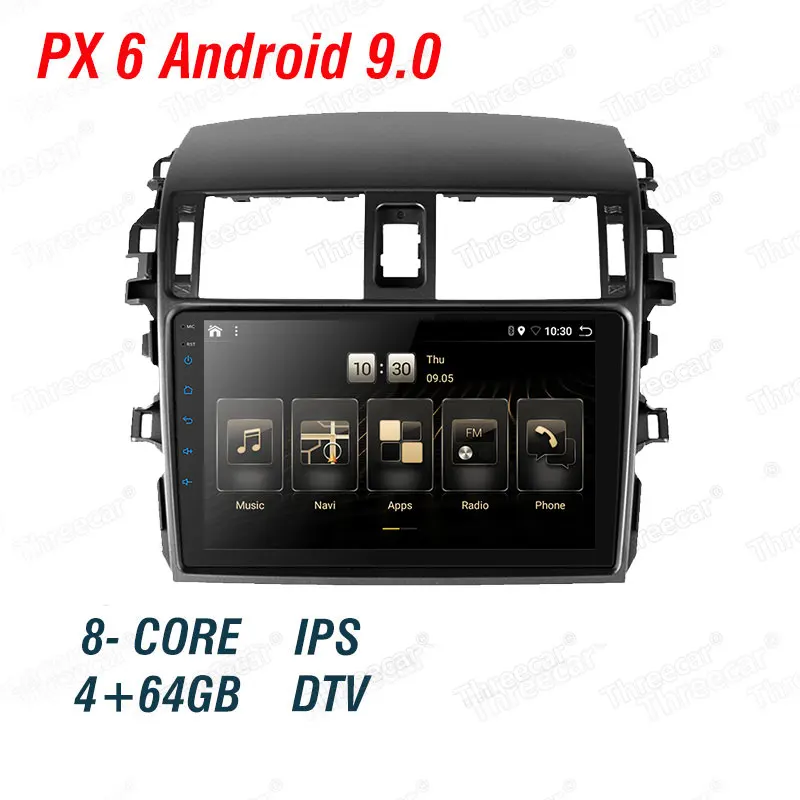 Mirrorlink iPhone Android 9,0 one din радио Bluetooth автомагнитола мультимедийный MP5 плеер для Toyota Corolla E140/150 2008-2013 без Android - Цвет: 4 with 64