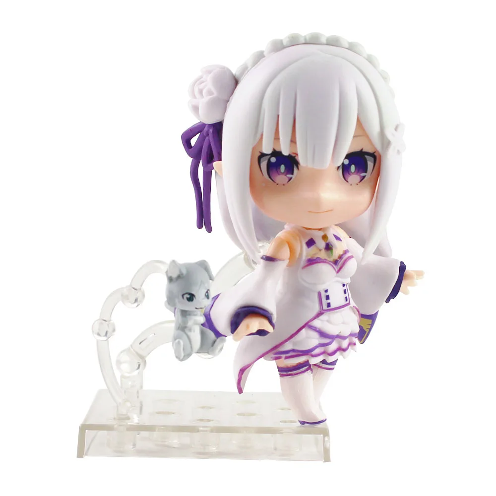 Аниме Re: Life In A Different World From Zero Emilia with Cat фигурка из ПВХ кавайная милая девушка модель