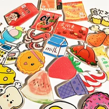 Creative Cartoon Food Fridge Magnets Snacks Milk Fruit Cone Donut Fridge Stickers Refrigerator Paste Home Decoration Photo Sti