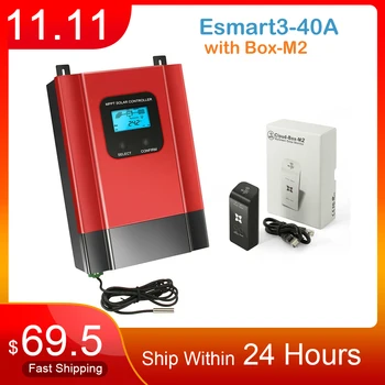 

40A 60A Solar Charge Controller ESmart3 48V 36V 24V 12V Auto Backlight LCD Max 150VDC Input Energy Saving RS485 Port