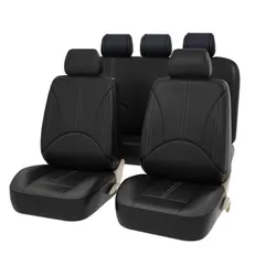 Универсальные чехлы для сидений автомобиля из искусственной кожи на заднюю часть ковша переднее и заднее сиденье автомобиля