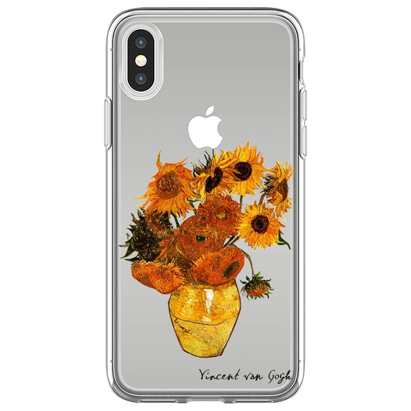 Art Aesthetic Vincent Van Gogh Starry Night flower Phone Case For iphone 12 11 Pro Max X XR XS 8 7 6 6S Plus Mini Soft Cover lifeproof case iphone 8