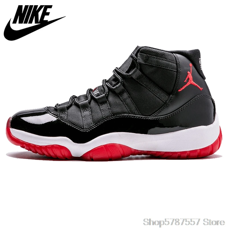 Мужские кроссовки Nike Air Jordan XI Bred AJ 11 удобные мужские для баскетбола | Спорт и