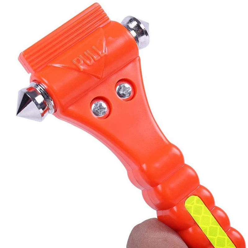 

4 Pieces Car Safety Hammer with Reflective Stickers 2 in 1 Emergency Lifesaving Hammer Window Glass Breaker