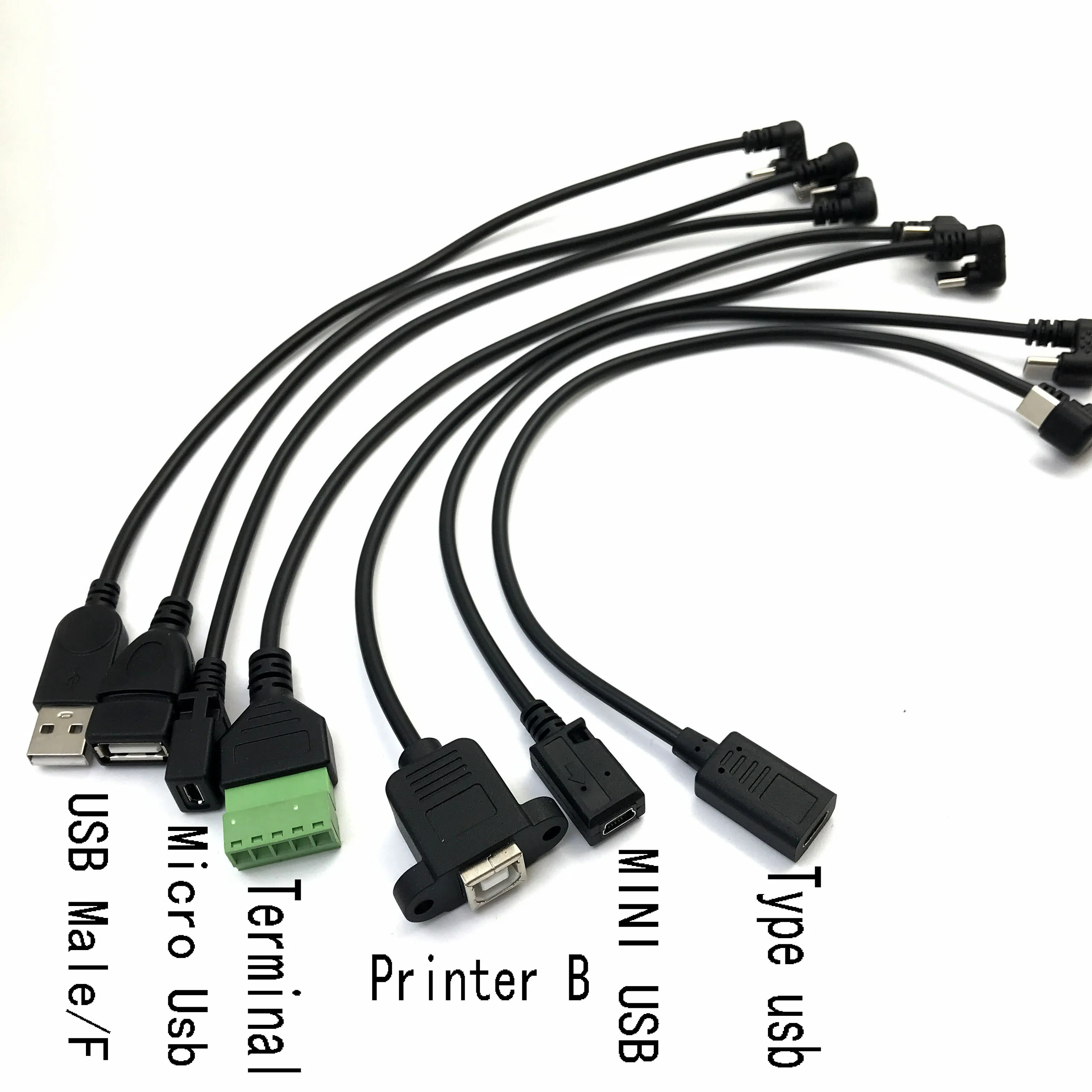 25cm mini Usb Male/ usb Male Female/Mrico/ Printer B / Terminal 5P TO Type-c Usb Degree Wholesale - AliExpress Mobile