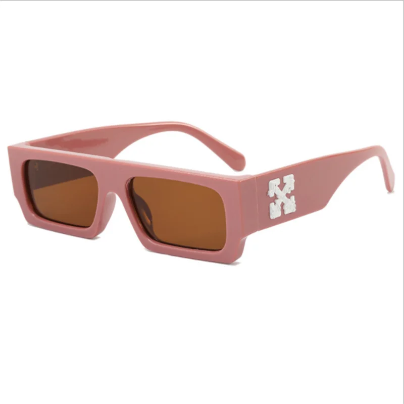 X printed square small frame sunglasses Hip Hop Street style eyewear designer sun visor UV400 best sunglasses for women