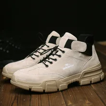 Мужская зимняя обувь из натуральной кожи; сезон осень-зима; Новинка; высокие бархатные теплые зимние ботинки; мужская повседневная обувь