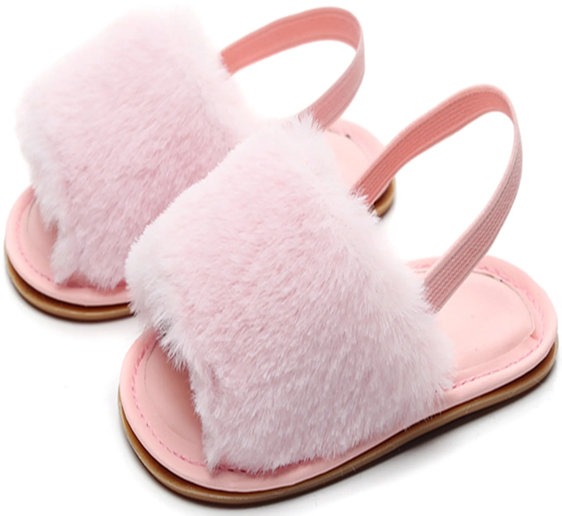 furry baby sandals