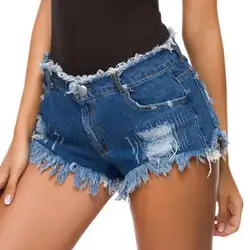 S-xl Большие размеры женские короткие джинсовые шорты с кисточками на царапинах летние сексуальные пляжные шорты короткие джинсы одежда для