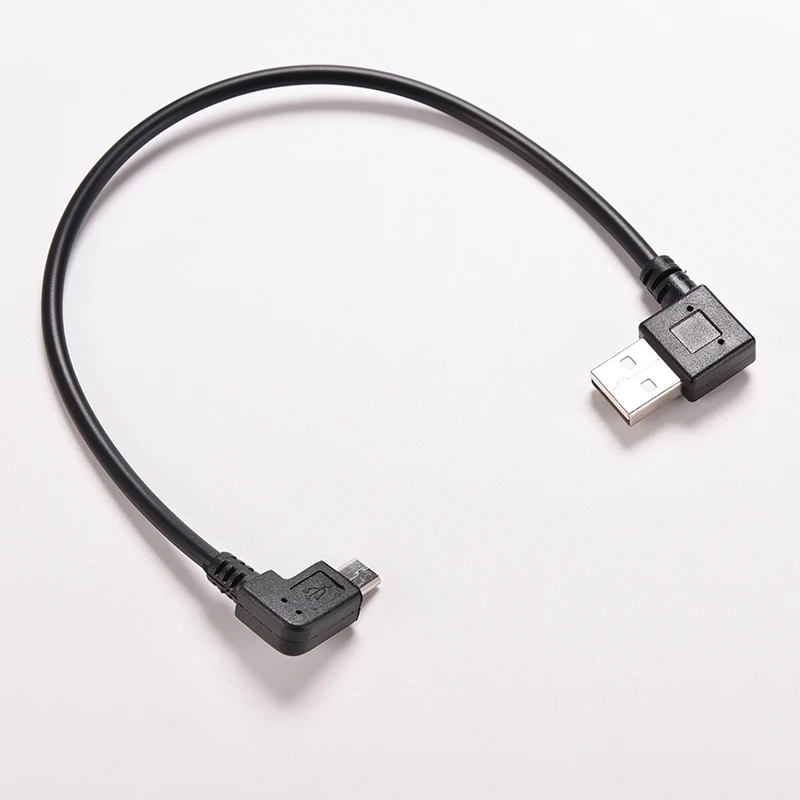 

2016 New Right Angle USB 2.0 OTG Male to 90 Degree Left Angle Micro USB 5 Pin Male Cable Cord Adapter Connector 27cm 1PC