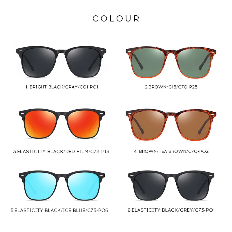 Luxury Brand Designer Men's Sunglasses 2021 Trend Vintage Polarized Sun Glasses For Men Women Mirror Square Sunglass Classic New (9)