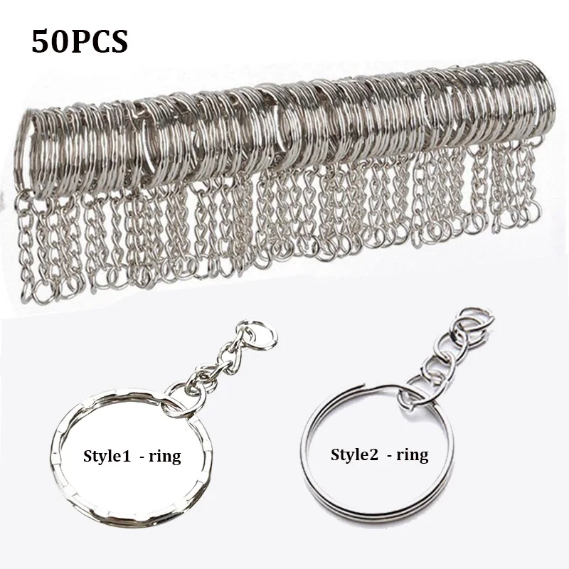 

10/50pcs Polished Silver Blank Keyrings Keychains Split Rings Keyfob Pendant Holder Ring Home DIY Jewelry Accessories