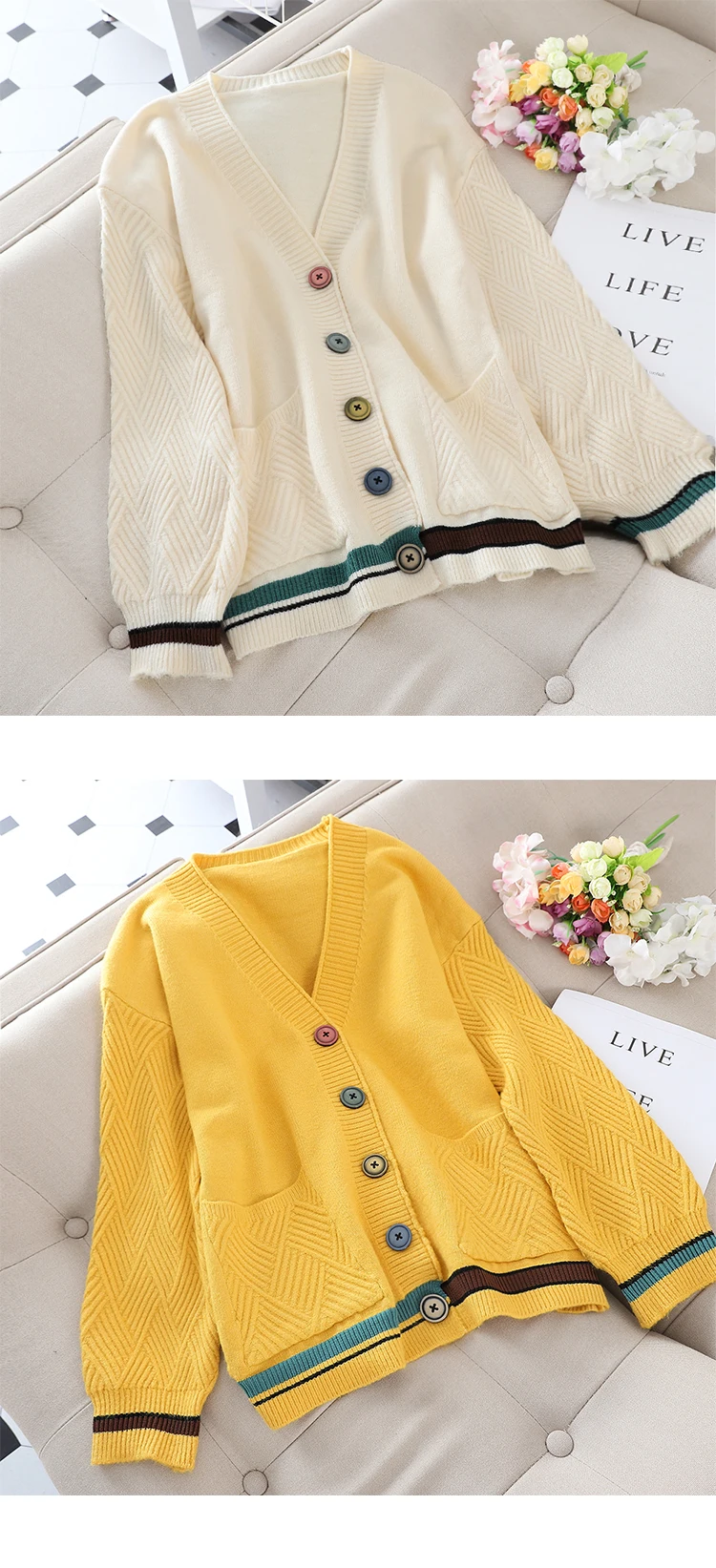 SINGRAIN Женский вязаный кардиган зимняя верхняя одежда модный толстый теплый вязаный свитер на пуговицах Повседневный осенний корейский Свободный вязаный свитер