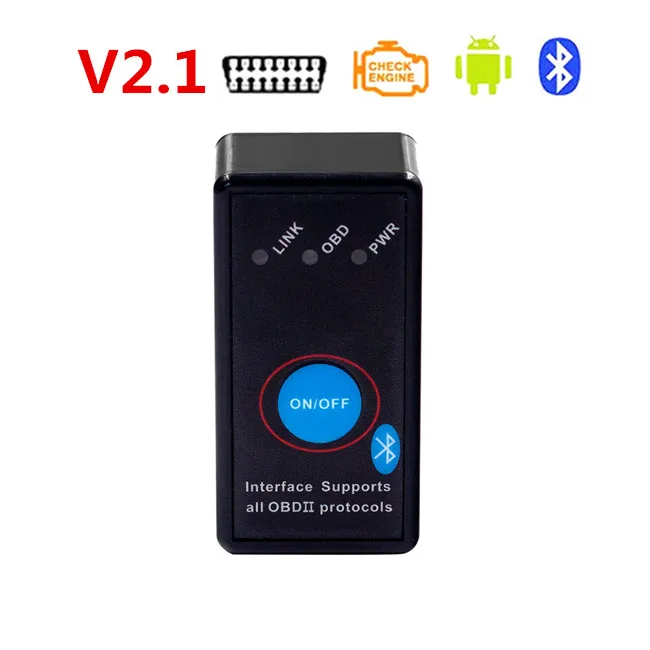 OBD2 ELM 327 Bluetooth V2.1 Автомобильный цифровой инструмент ELM327 сканер hhodd 2 ELM327 2,1 CAN-BUS elm 327 V2.1 для Android/PC - Цвет: ELM327 BT V2.1