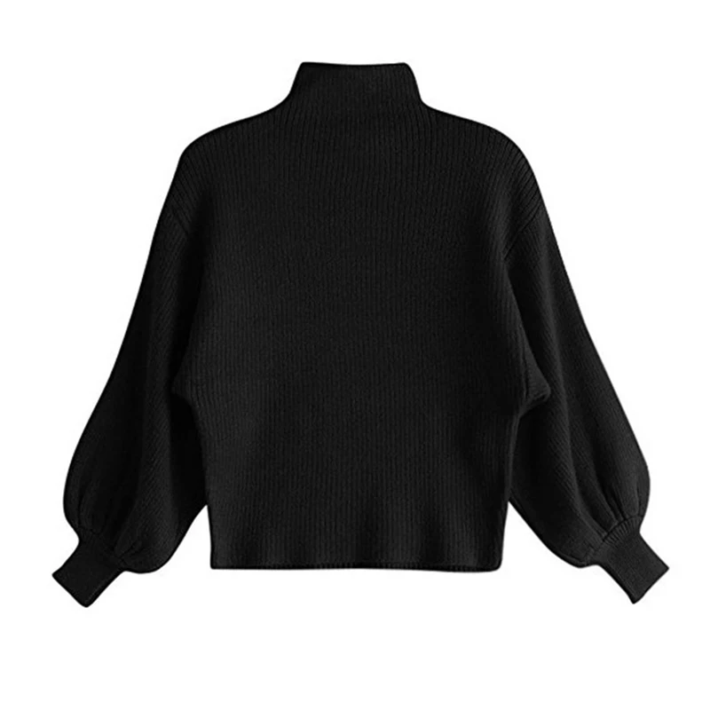 

2019 new ladies Sweaters Fashion Long Lantern Sleeve Pullovers casual Loose warm female Knitted Sweaters