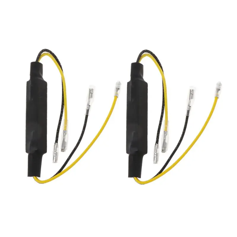 

2pcs Motorcycle LED Turn Signal Light Decoders Single Resistance Decoder 2 Heat Resistant Lines Motorcycle Signal Lamp